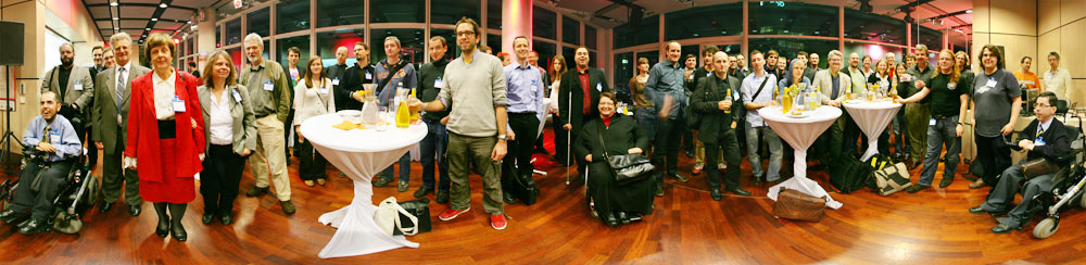 Gruppenpanorama vom A-Tag'08 im Techgate Vienna. 21 November 2008 atag08.