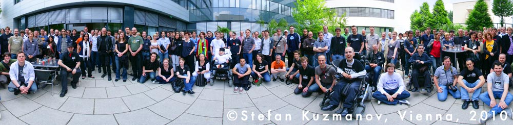 Gruppenpanorama vom BarCamp Vienna Microsoft am 29 Mai 2010, bcvie.